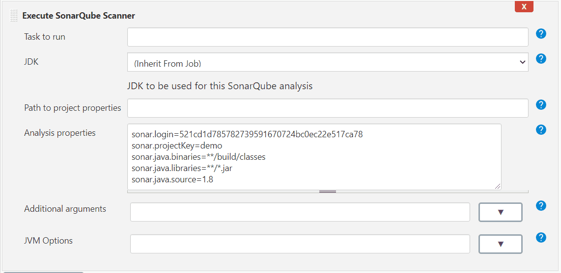 SonarQube scanner configuration in Jenkins project